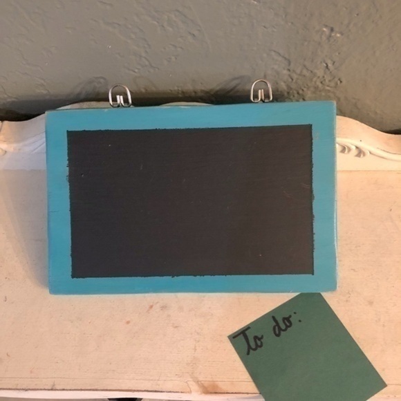 Other - Mini Hanging Teal Chalkboard Silver Rings 8”x5”